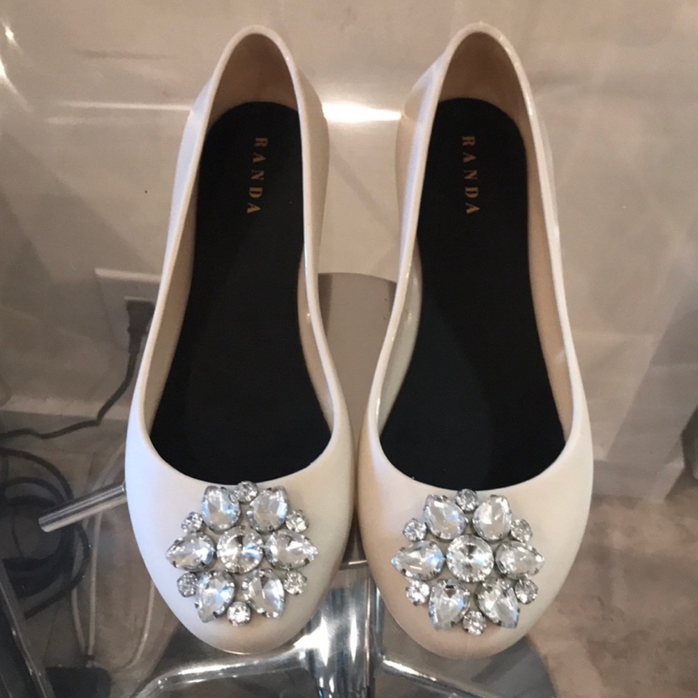 RANDA Jeweled Jelly Flat Shoes